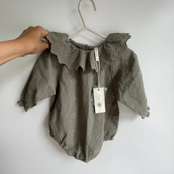 NWT Rylee + Cru Colette Bubble Romper - Laurel Green